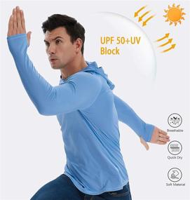 img 3 attached to Performance Long Sleeve UV Shirt for Fishing, Running, and Hiking - Men's UPF 50+ Sun Protection Lightweight Hoodie