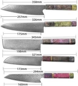 img 1 attached to 🔪 Изысканный поварской нож Дамаск: стиль Kiritsuke, рукоять из стабилизированного дерева, лезвие из дамасской стали VG10 67 слоев - профессиональные японские кухонные ножи с ножнами