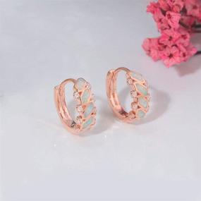 img 1 attached to 👂 CiNily 18K Gold Hoop Earrings for Women Girls, Small Hoop or Cross Earrings with Opal Huggie, Lightweight & Hypoallergenic Earrings for Sensitive Ears