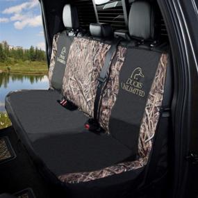 img 1 attached to 🦆 Ducks Unlimited Camo Full Bench Seat Cover: Enhance Your Vehicle with Shadow Grass Blades Design!