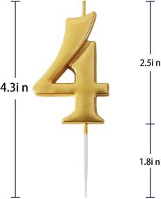 img 3 attached to 🎉 Sparkling Gold Glitter Number 4 Birthday Candles: Adds Festive Charm to Kids' and Adults' Celebrations - Perfect for Birthday Parties, Anniversaries, Graduations, and More!