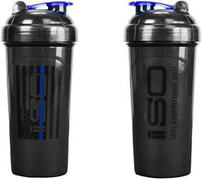 img 1 attached to 🔵 Premium Quality Thin Blue Line Shaker Bottle - Isolator Fitness ISOSHAKER, BPA-Free Protein Shaker