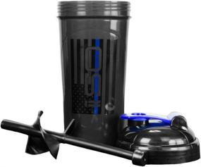 img 2 attached to 🔵 Premium Quality Thin Blue Line Shaker Bottle - Isolator Fitness ISOSHAKER, BPA-Free Protein Shaker