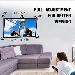 img 2 attached to 📺 Full Motion TV Wall Mount Bracket for 26-55" TVs - Single Stud, Articulating Arm, Tilt, Swivel, Extends 18.5" - Holds up to 88lbs - Compatible with VESA 400x400mm - HY Bracket
