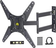 📺 full motion tv wall mount bracket for 26-55" tvs - single stud, articulating arm, tilt, swivel, extends 18.5" - holds up to 88lbs - compatible with vesa 400x400mm - hy bracket logo