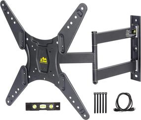 img 4 attached to 📺 Full Motion TV Wall Mount Bracket for 26-55" TVs - Single Stud, Articulating Arm, Tilt, Swivel, Extends 18.5" - Holds up to 88lbs - Compatible with VESA 400x400mm - HY Bracket