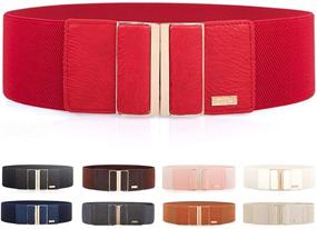 img 4 attached to 👗 MIJIU Women's Accessories: Elastic Stretch Waistband Buckle Belts