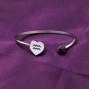 img 2 attached to 🎁 Stylish Zodiac Birthstone Bracelet: Open Cuff Jewelry for Her, Perfect Birthday Gift!
