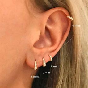 img 1 attached to Hypoallergenic Girls' Jewelry: Zirconia Rhinestone Earrings for Cartilage