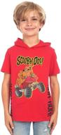 👕 kids' red short sleeve scooby doo pullover hoodie t-shirt for boys logo