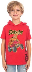 img 4 attached to 👕 Kids' Red Short Sleeve Scooby Doo Pullover Hoodie T-Shirt for Boys