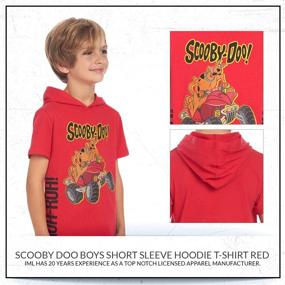 img 1 attached to 👕 Kids' Red Short Sleeve Scooby Doo Pullover Hoodie T-Shirt for Boys