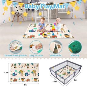 img 1 attached to 👶 Toddlers Portable Playards, Sesuatu 71X59Inches - Kids' Home Store