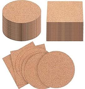 img 3 attached to 🔘 Pangda 100 Pieces Self-Adhesive DIY Cork Coasters: Square and Round Backing Sheets for Coasters, Crafts & Mini Wall Tiles - 4x4 Inch