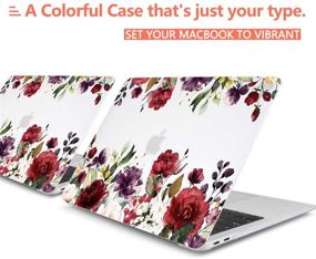 img 1 attached to 🌸 Matte Frosted Hard Shell Cover for MacBook Pro 13 inch with Touch Bar - 2019 2018 2017 2016 Release - Model A2159 A1989 A1706 - Keyboard Cover & Screen Protector Included - Colorful Flowers Design