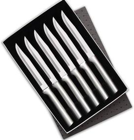 img 4 attached to Премиумный подарочный набор ножей для стейка Rada Cutlery: 6 ножей утилитарного типа из нержавеющей стали с алюминиевыми ручками, размером 8-1/2 дюйма, серебристого цвета. Идеально подходит для обедов и в качестве подарка.