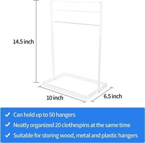 img 3 attached to 2-Pack Hangers Stackers - Hanger Storage Organizer Rack for Closet Room - Stainless Steel Clothes Hanger Caddy Stand - 50 Wire Hanger Stacker - Drying Rack, White (2 Pack)