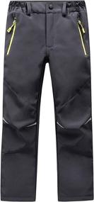 img 4 attached to LANBAOSI Outdoor Hiking Fleece Pants - Waterproof Boys' Clothing