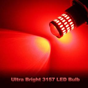 img 1 attached to Yorkim Ultra Bright Red 3157 LED Bulbs - Brake Lights, Backup Reverse Lights, Tail Lights with Projector - 3056 3156 3057 4057 4157 T25 LED Bulbs, Pack of 4