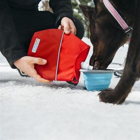 img 2 attached to 🐶 Kurgo Barn Red Dog Kibble Carrier and Travel Water Dispenser