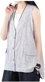 img 4 attached to SCOFEEL Womens Button Sleeveless Blazer