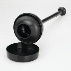 img 1 attached to 🚽 mDesign Plastic Toilet Bowl Plunger Set with Drip Tray - Compact Freestanding Bathroom Storage Caddy - Sleek Black Design