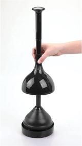 img 2 attached to 🚽 mDesign Plastic Toilet Bowl Plunger Set with Drip Tray - Compact Freestanding Bathroom Storage Caddy - Sleek Black Design