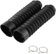 🏍️ black motorcycle front fork gaiters - rubber fork cover gaiters for shock damping - gators boots, 205 x 42mm logo