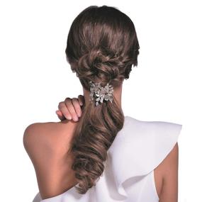 img 2 attached to 💍 Beauty Adventure - Stunning Rose Gold Bridal Hair Comb with Rhinestones - Wedding Hair Clip Accessory