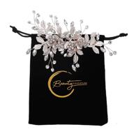 💍 beauty adventure - stunning rose gold bridal hair comb with rhinestones - wedding hair clip accessory logo