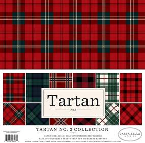 img 1 attached to 📚 Carta Bella Paper Tartan No.2 Collection Kit Paper in Red, Green, Black, Navy, and Black