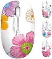 🌸 tenmos m101 wireless mouse - cute silent computer mice with usb receiver, 2.4g optical wireless travel mouse 1600 dpi - compatible with laptop, notebook, pc, computer (flower design) logo