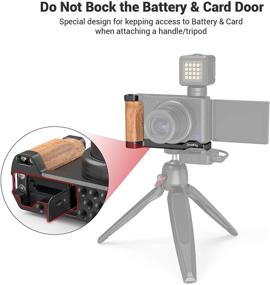 img 2 attached to 📷 Enhance Stability & Expand Functionality: SMALLRIG L-Shape Bracket Wooden Grip with Cold Shoe for Sony ZV1 Digital Camera - 2936
