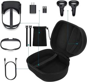 img 3 attached to 🎮 Black Hard Travel Case for Oculus Quest, Oculus Quest 2 - Protect VR Gaming Headset and Controllers Accessories with Compact Carrying Case