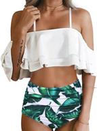 👗 tempt me: flattering shoulder ruffled flounce women's clothing, swimsuits, and cover ups logo