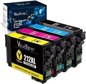 img 4 attached to 🖨️ Valuetoner Remanufactured Ink Cartridge for Epson Expression XP-4100 XP-4105 Workforce WF-2830 WF-2850 Printer - T212XL T212 XL Replacement Set (1 Black, 1 Cyan, 1 Magenta, 1 Yellow)