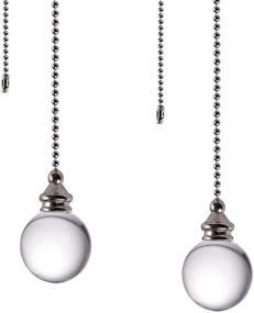 img 4 attached to 🔮 Clear Crystal Ball Fan Pull Chain Set - 2pcs, 30mm Diameter, 20 Inches Length with Connector - Ceiling Fan Pull Chain Ornaments for Lighting Accessories