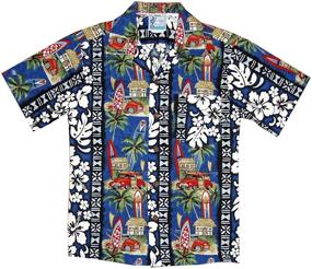 img 1 attached to RJC Boy's Surfboard Woodie Hawaiian Shirt - Ride the Waves in Style!