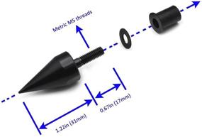 img 3 attached to XKMT-Универсальные черные шипованные болты с монтажными комплектующими 🔩 для ветровых экранов наклейки на номерной знак [B0176SWEPW] - Улучшенная SEO