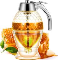 🍯 honey dispenser with stand: acrylic container for syrup, sugar, and high capacity no-drip dispensing логотип