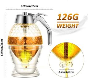 img 1 attached to 🍯 Honey Dispenser with Stand: Acrylic Container for Syrup, Sugar, and High Capacity No-Drip Dispensing