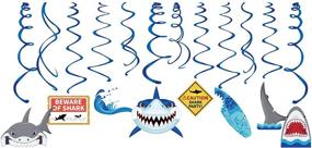 img 1 attached to 🦈 Kristin Paradise 30-Count Shark Hanging Swirl Decorations, Under The Sea Party Supplies, Ocean Birthday Theme, Jaw Kids Decor for 1st Birthday, Boys and Girls Baby Shower, Jawsome Party Favors