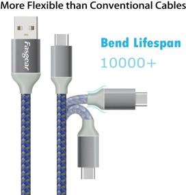 img 3 attached to 🔌 High-Speed USB to USB C Cable 10ft - Fasgear 3 Pack Long Type C Cable Nylon Braided (Blue/Purple/Pink) - Compatible with Galaxy Note 8 9 S8/S9/S10/S10+, LG V20/G6 and More - Fast Charging Capabilities!