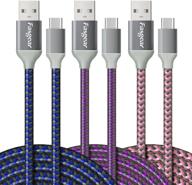 🔌 high-speed usb to usb c cable 10ft - fasgear 3 pack long type c cable nylon braided (blue/purple/pink) - compatible with galaxy note 8 9 s8/s9/s10/s10+, lg v20/g6 and more - fast charging capabilities! logo