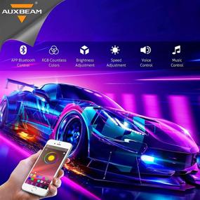 img 1 attached to Открывайте яркость Auxbeam RGB LED Rock Light 8 под связью Bluetooth - премиум-водостойкий набор подсветки Auxbeam RGB LED Rock Lights 8 Pods Bluetooth для автомобилей внедорожников грузовиков ATV UTV SUV Boat с мультицветовыми эффектами неоновой подсветки.
