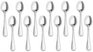 ☕ demitasse espresso spoons, 12-piece set of mini coffee tiny stainless steel spoons for bistro, dessert, tea, appetizer - 4.7 inches logo