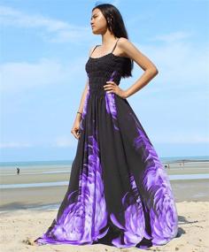 img 3 attached to 👗 MayriDress Maxi Dress Plus Size Clothing: Black Ball Gala Party Sundress Evening Long Floral Women's Outfit