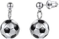🥇 prosteel stainless steel 3d soccer football/basketball charm necklace/earrings - unisex jewelry for fans, perfect gift for boys, men, girls, and women logo