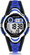 🌊 azland waterproof swimming frozen sports watch for kids - upgraded version with three alarms, green led digital watches for boys and girls logo