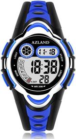 img 4 attached to 🌊 AZLAND Waterproof Swimming Frozen Sports Watch for Kids - Upgraded Version with Three Alarms, Green LED Digital Watches for Boys and Girls